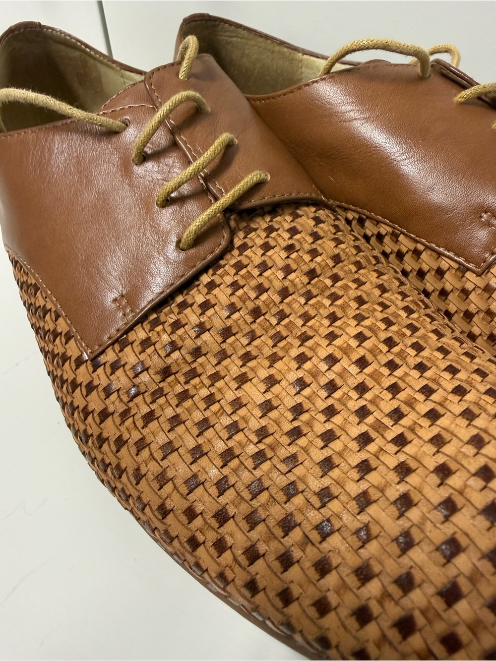 Ria Rosa Women’s Brown Woven Leather Oxford Shoes Size US & - Picture 5 of 8